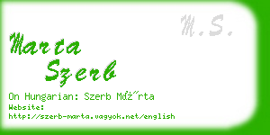 marta szerb business card